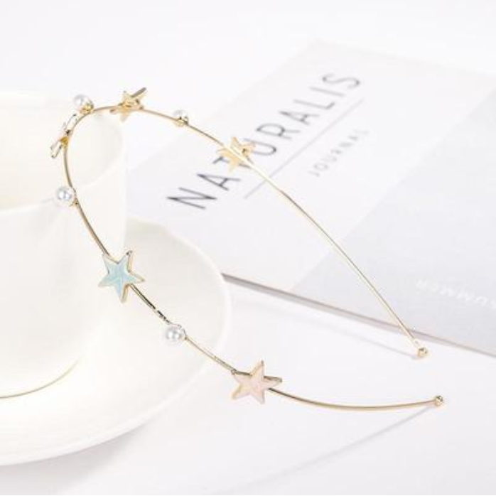Starfish shell imitation pearl headband female sweet simple headdress net red press hairpin