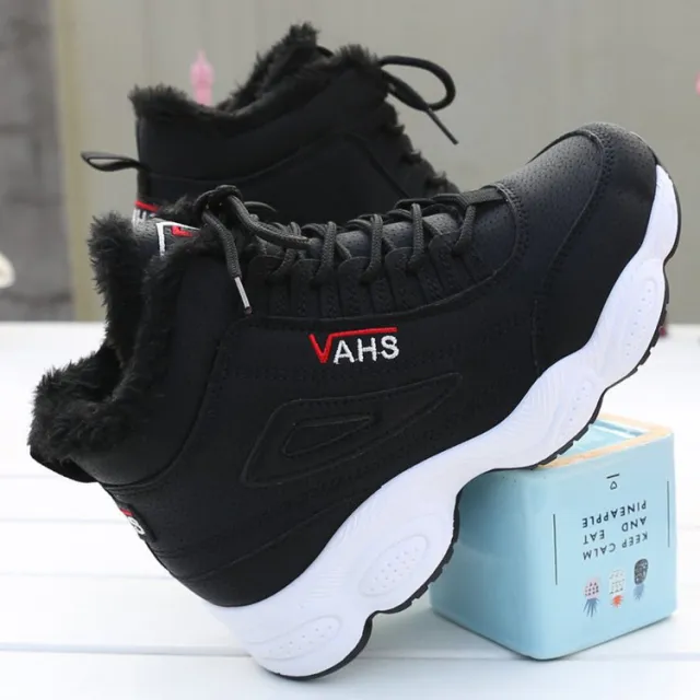 Thick sole sports shoes winter cotton shoes Black - Shop at LoveMi