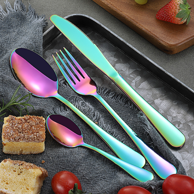 Colorful stainless steel tableware