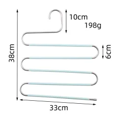 Magic non-slip s-type home pants rack - Green Silver - View 1