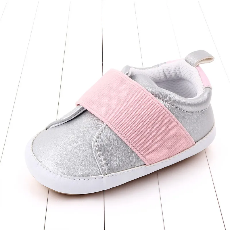 Baby sneakers with rubber soles for baby toddlers - Sliver-11Cm