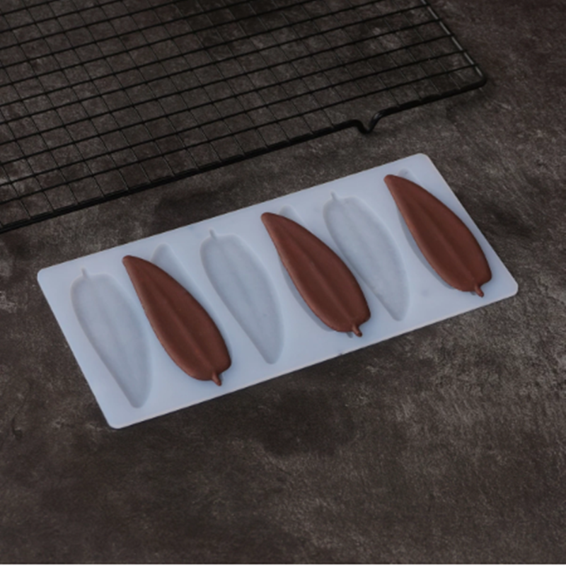 Narrow leaf chocolate mold long leaf decoration