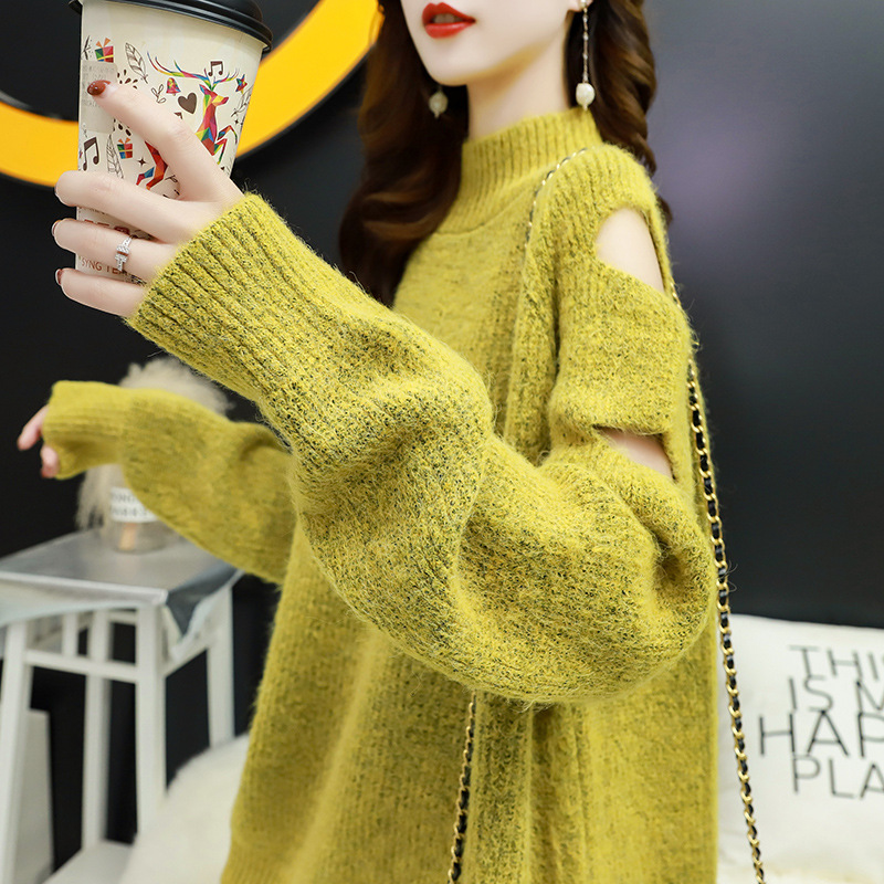 Off-the-shoulder sweater pullovers