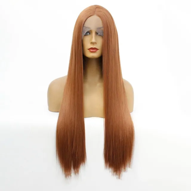 Brown silk synthetic front lace headgear 26 Inches - Shop at LoveMi