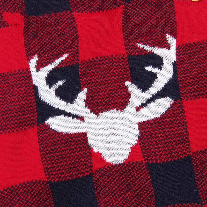 قطعة واحدة للأطفال بأكمام طويلة ونقشة مربعات، بتصميم مثلث مناسب للزحف