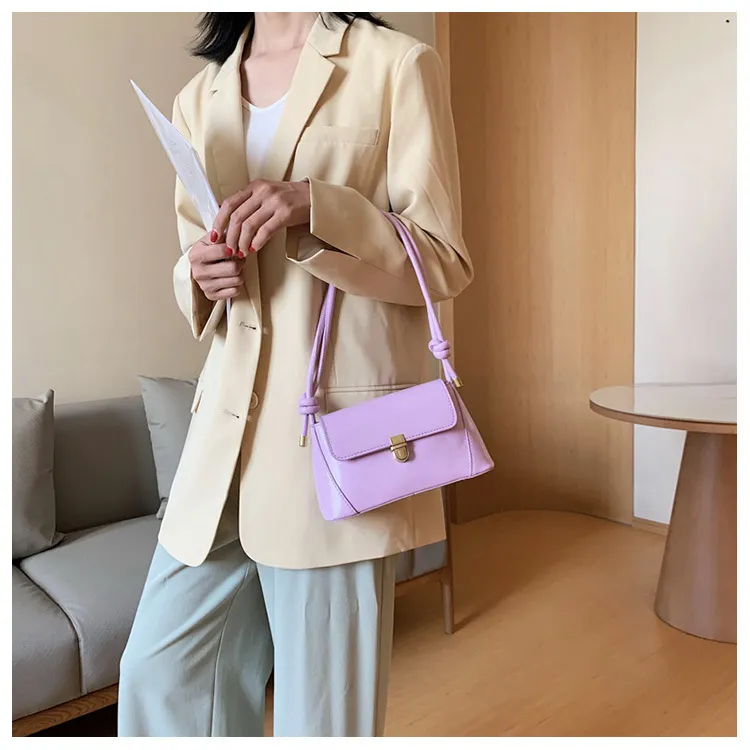 Women's design retro armpit one shoulder bag - Purple