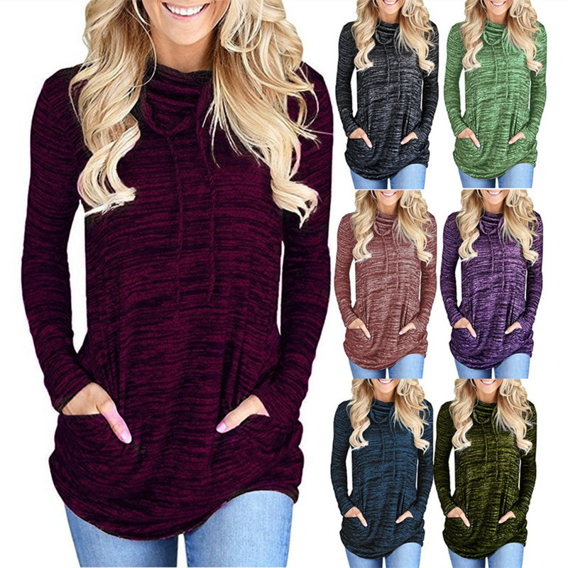 Loose sweatshirt with pockets and pile collar