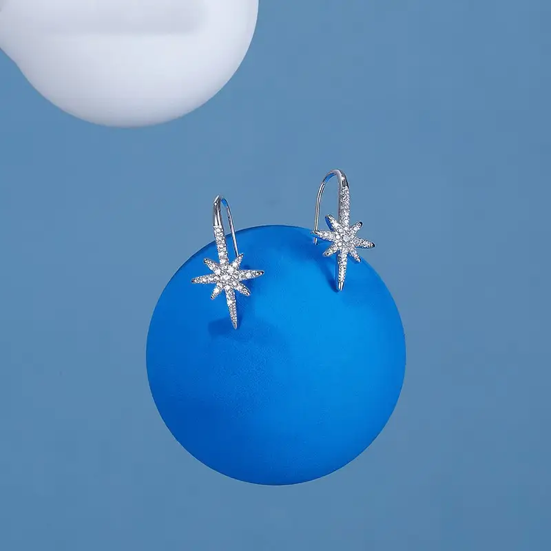 Eight Pointed Star Stud Earrings Simple Earrings