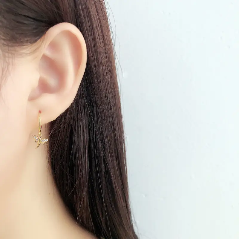 S925 sterling silver creative dragonfly earrings