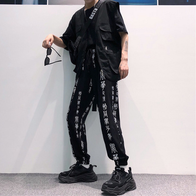 High waist casual pants spring and autumn Korean version of Harajuku style bf retro
