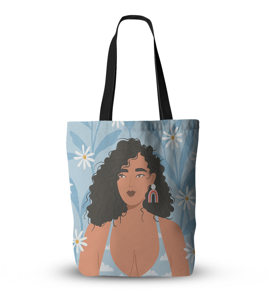 New oil painting girl canvas bag