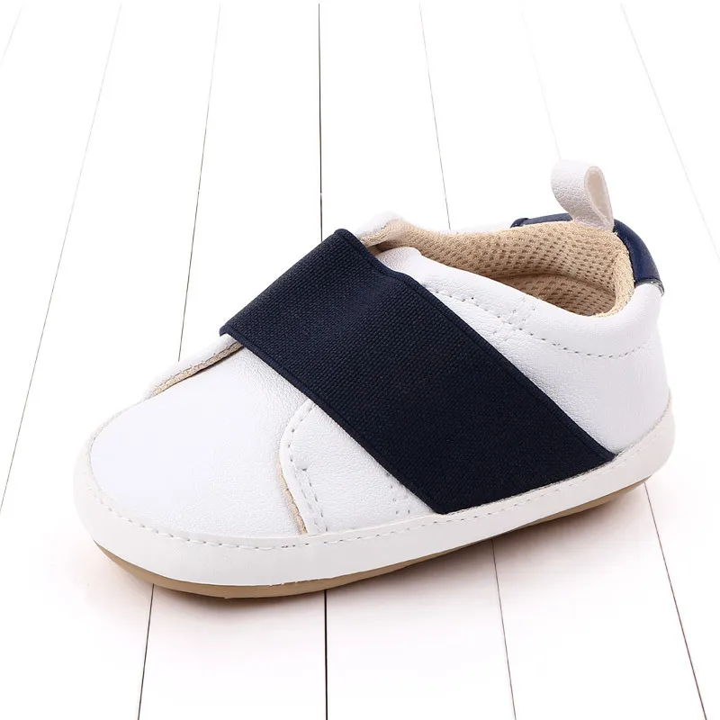 Baby sneakers with rubber soles for baby toddlers - White