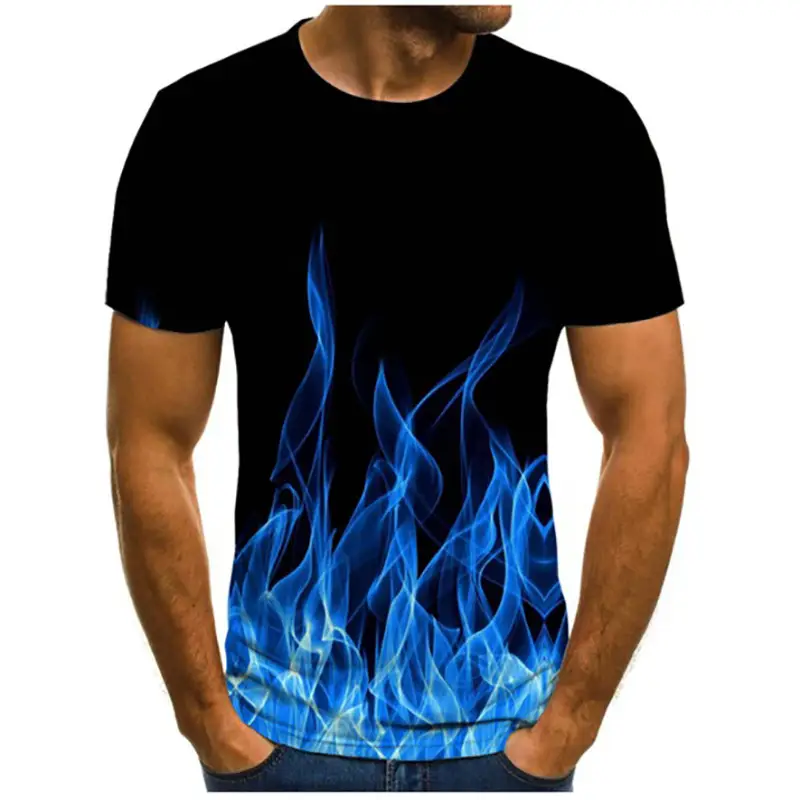 3D digital printing men's trendy short-sleeved T-shirt