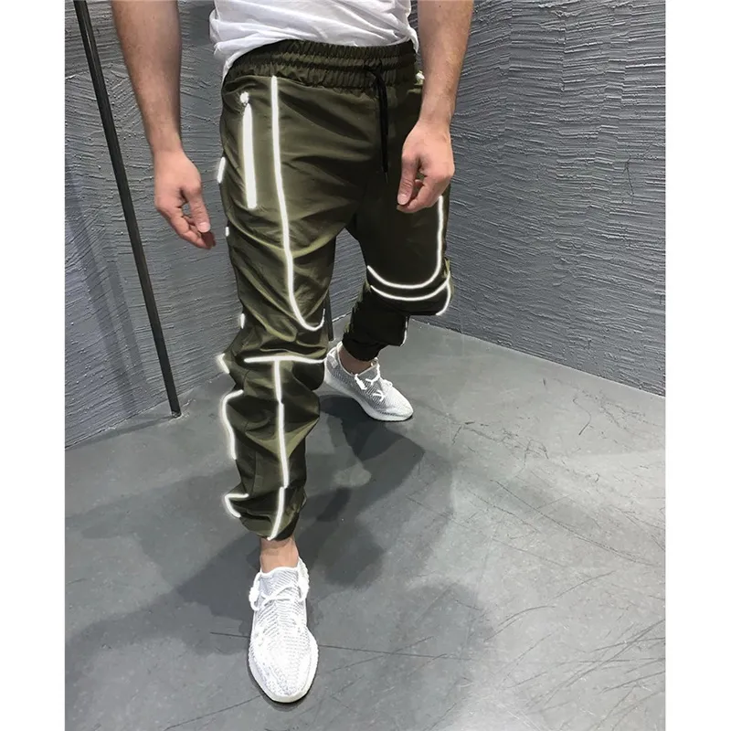 Sports trousers running training slim feet basketball pants - Green