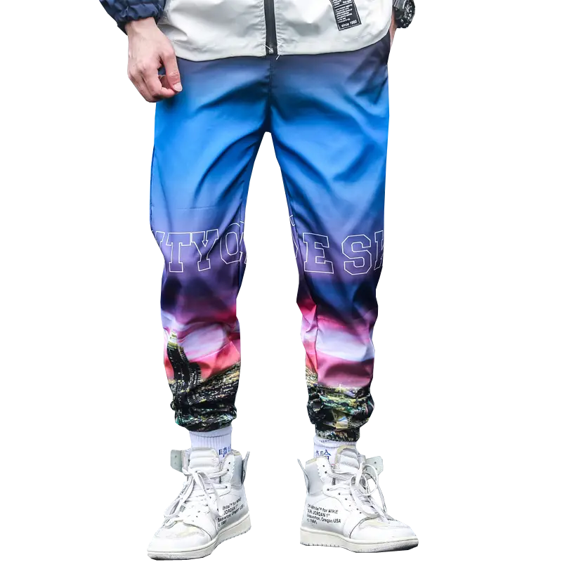 Fleece gradient sports pants