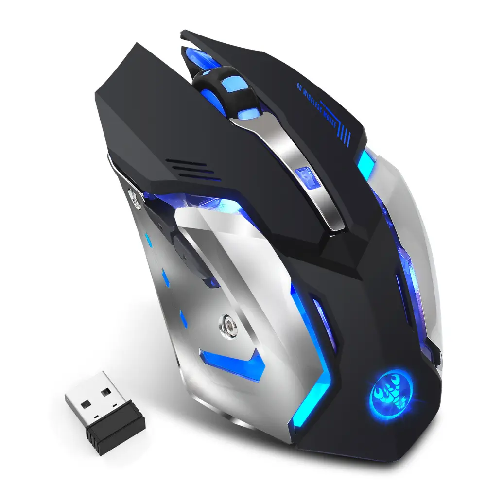 HXSJ new wireless mouse 2.4GPI gaming glowing