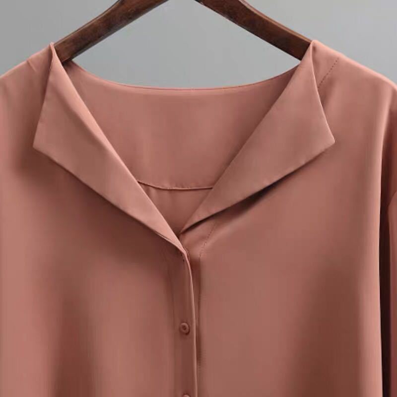 French chiffon shirt long sleeve loose casual shirt