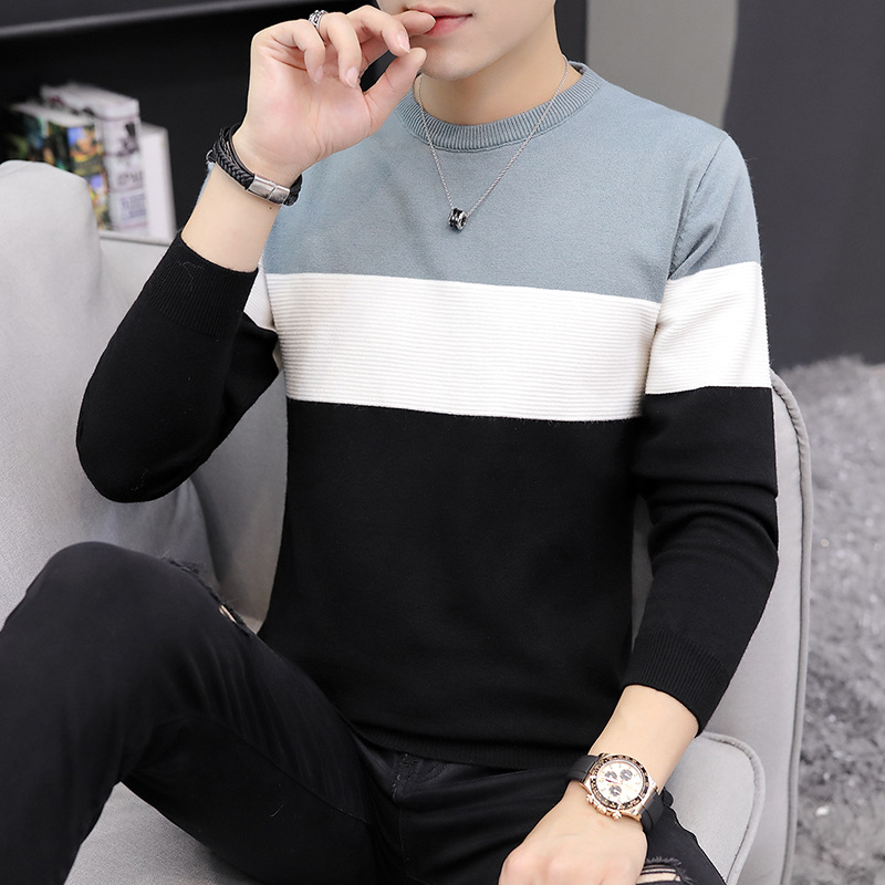 Autumn and winter casual crew neck Korean knit sweater