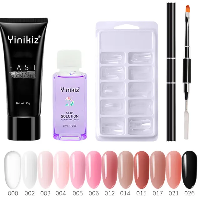 Poly Extension Nail Gel Set 15ml 12 Colors White Clear Crystal UV Builder Gel 017 Color - Shop at LoveMi