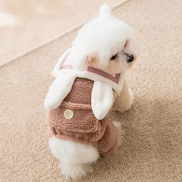 Autumn and winter thick dog four legged clothes Pink - Shop at LoveMi