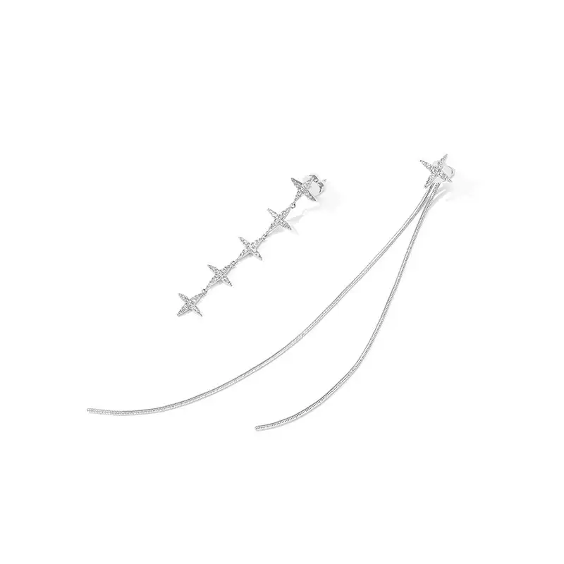 Asymmetric star stud earrings female temperament