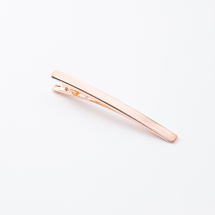 Metal Brushed Simple Word Duckbill Clip Liu Seaside Clip Top Clip Long Rose Gold - Shop at LoveMi