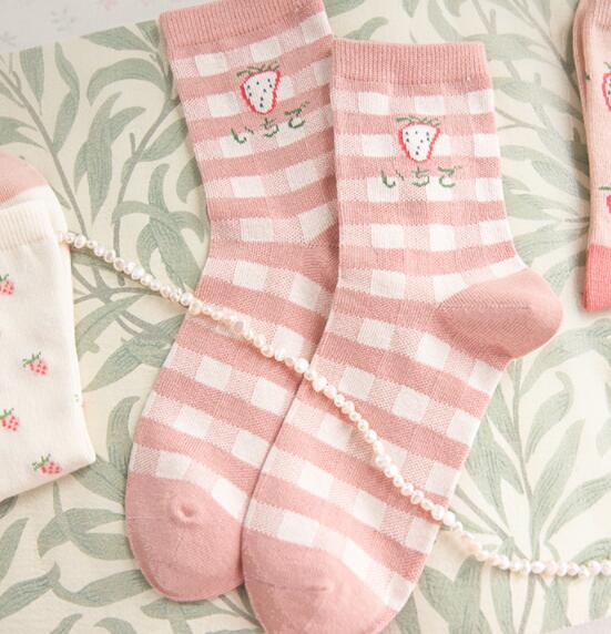 Personalized strawberry cotton socks
