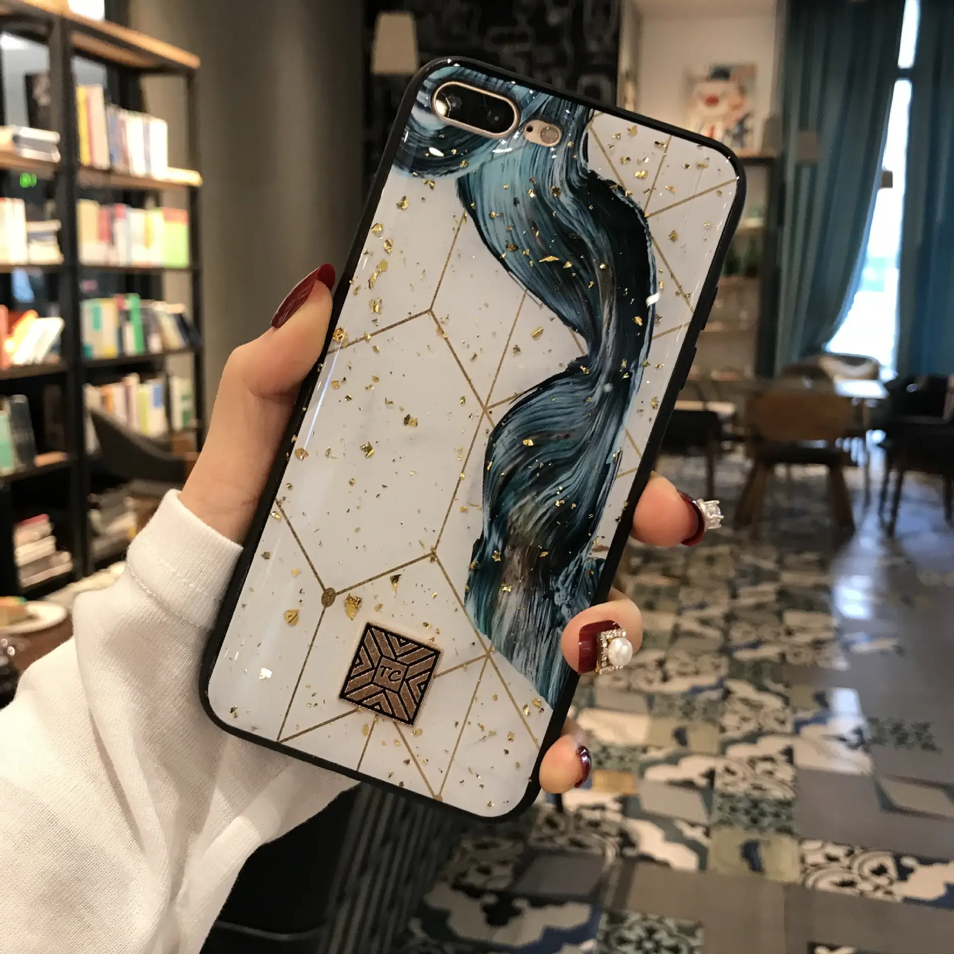Drop glue gold foil mobile phone case
