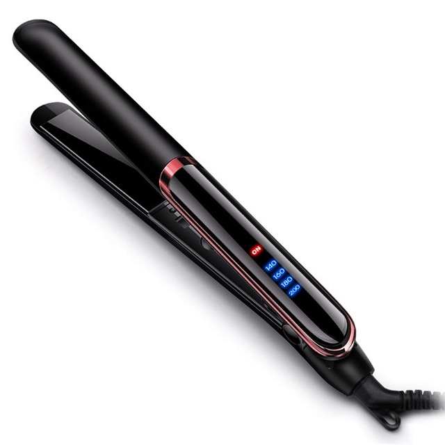 LED display straight hair curling double with curling iron Black - Shop at LoveMi