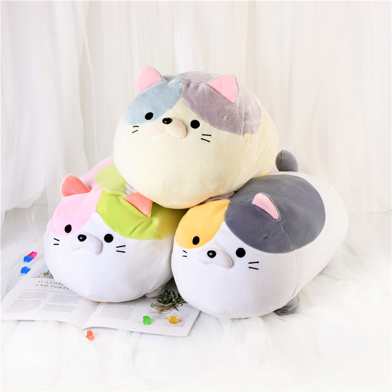 Cute stitching fat cat plush toy