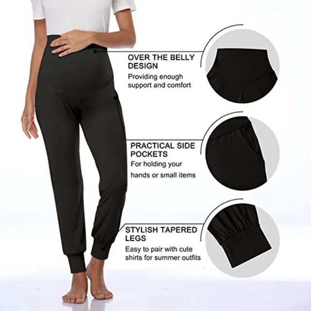 European and American solid color belly lift trousers Black - Shop at LoveMi