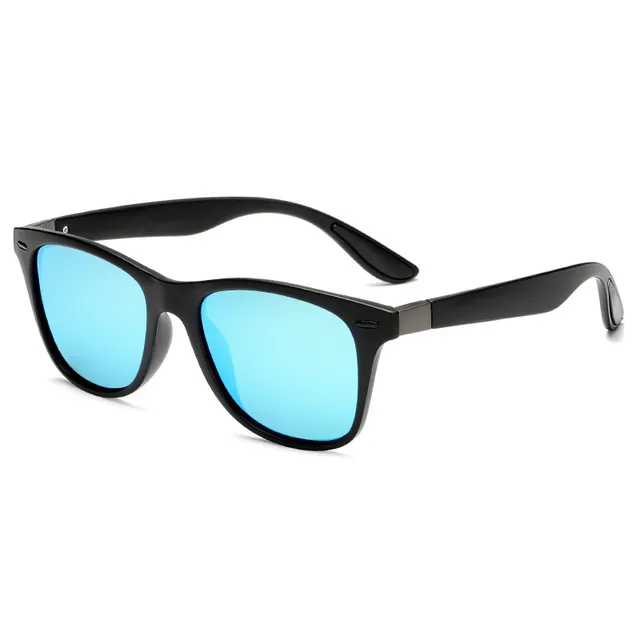 Men's classic casual sunglasses polarized sunglasses - Black Blue