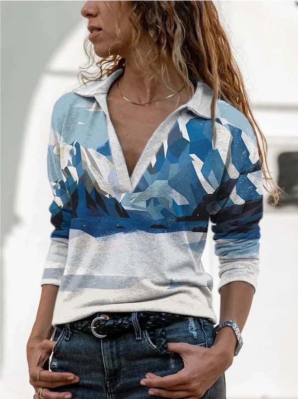 Landscape print long sleeve