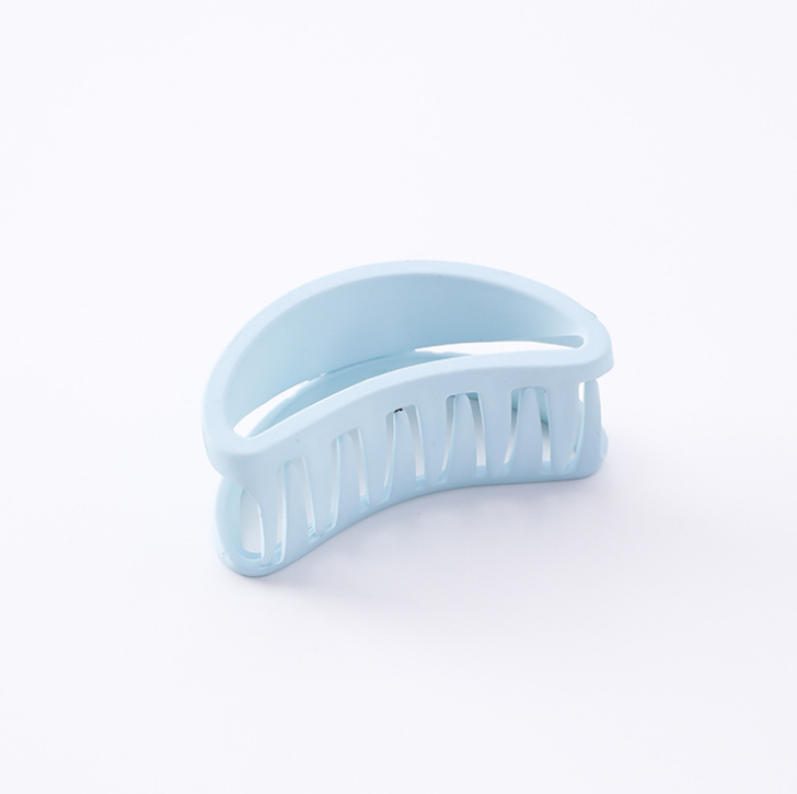 Korean style simple versatile grip sanding hollow curved hair catch half catch ponytail clip bath hairpin card K2404 Sky Blue - Shop at LoveMi