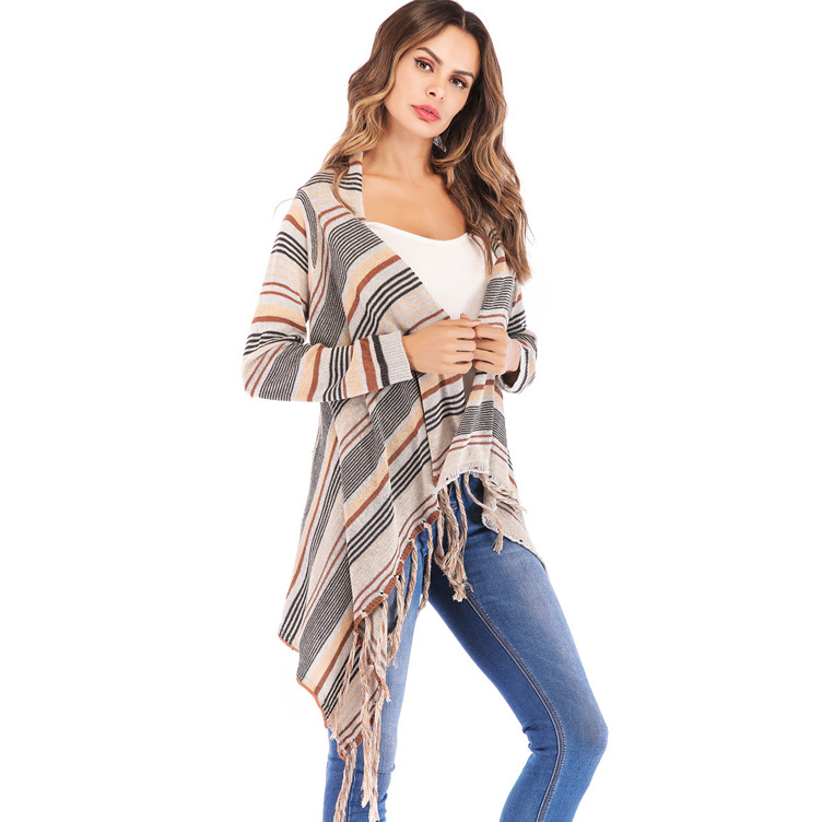 Women's fast selling hot style foreign trade tassel sweater sweater coat women