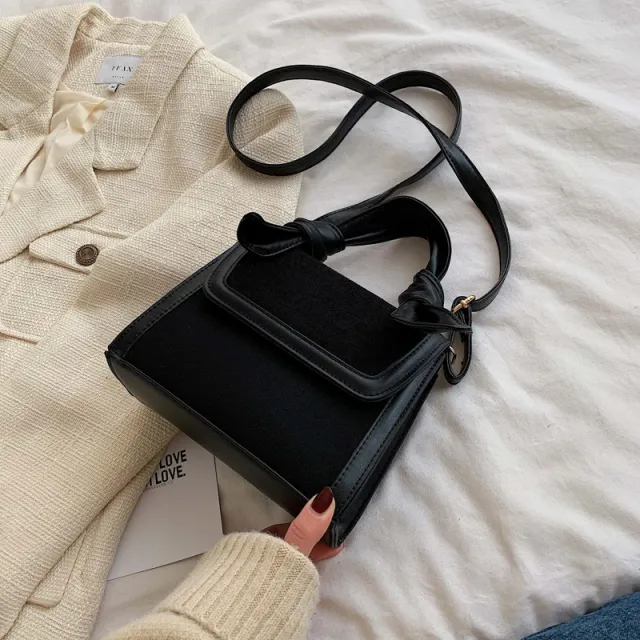 Casual retro temperament frosted messenger bag women Black - Shop at LoveMi