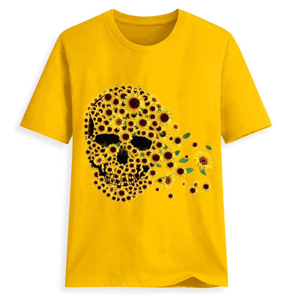 Short sleeve T-shirt with skull and ghost print