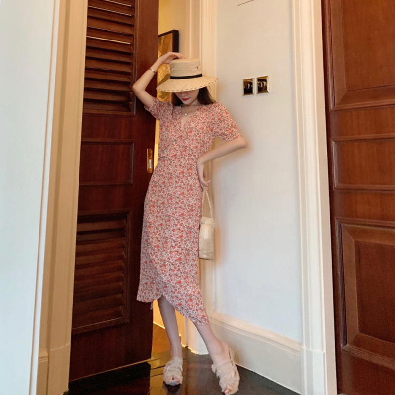 Fashionable dress with flowers