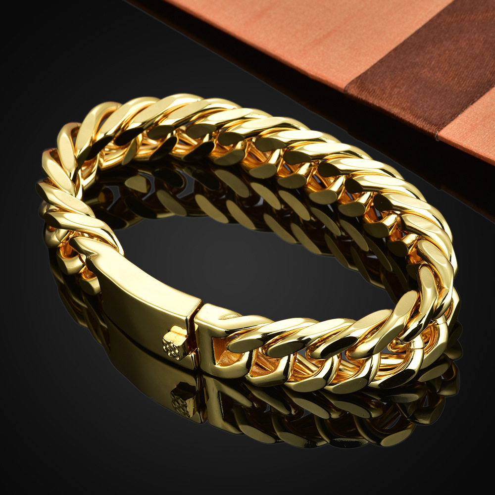 Stainless steel titanium steel double buckle bracelet