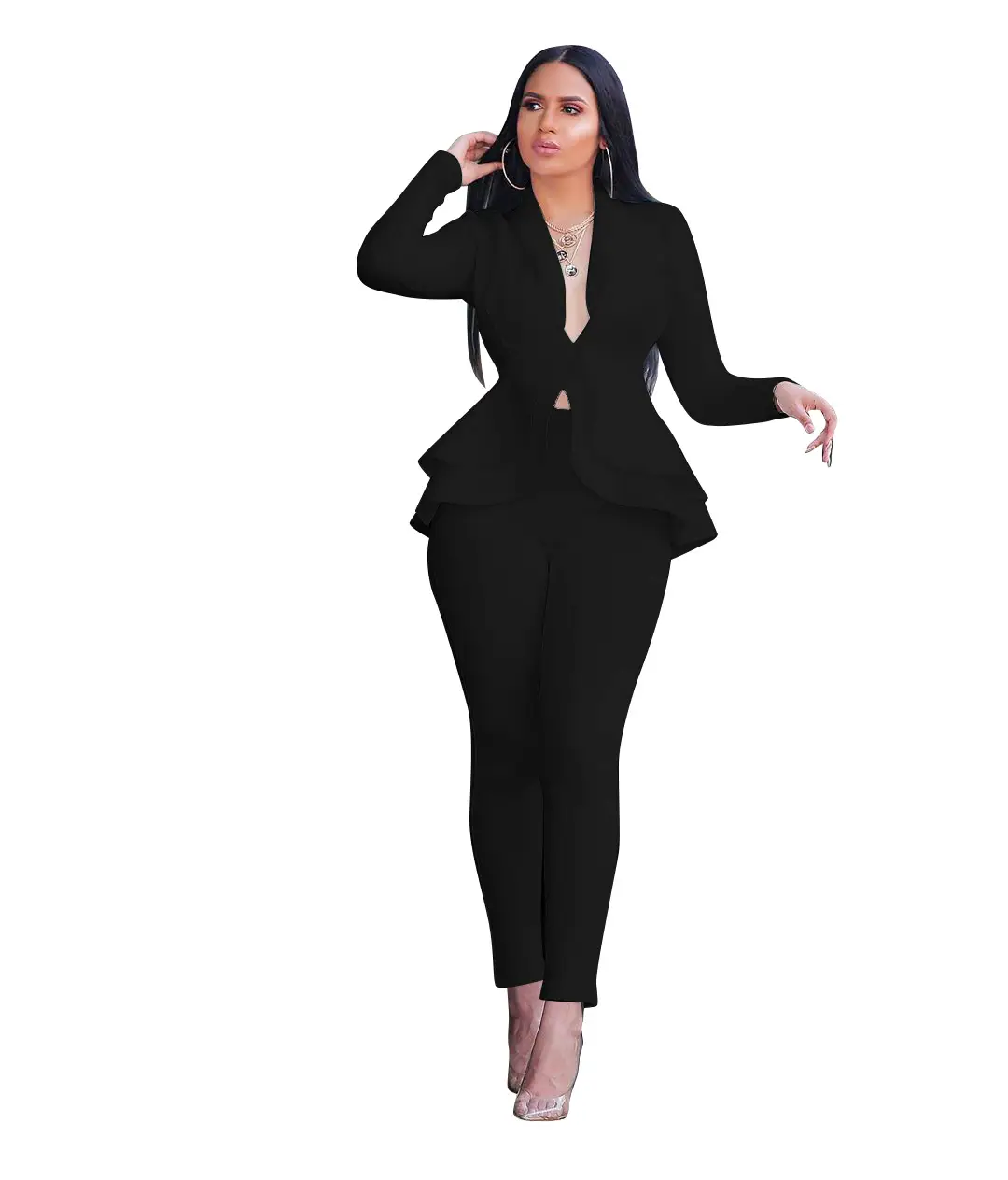 Ruffled business uniform