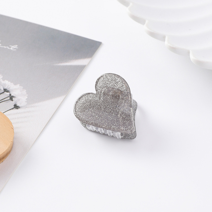 Japanese Dream Girl Heart Beadsflash Powder Star Clips Mini Love Hair Catch Hairpin Bangs Clip Hairpin Hair Accessories B4409 D Light Grey - Shop at LoveMi