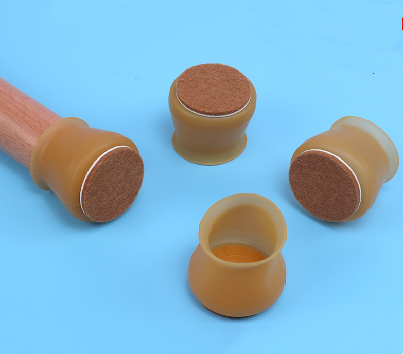 Felt Silicone Chair Foot Cover Non-slip Wear-Resistant Wooden Floor Silent