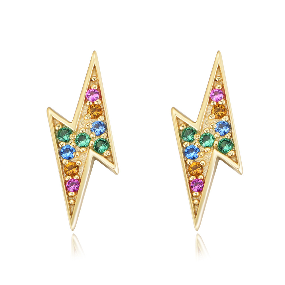 Women's colored zircon earrings