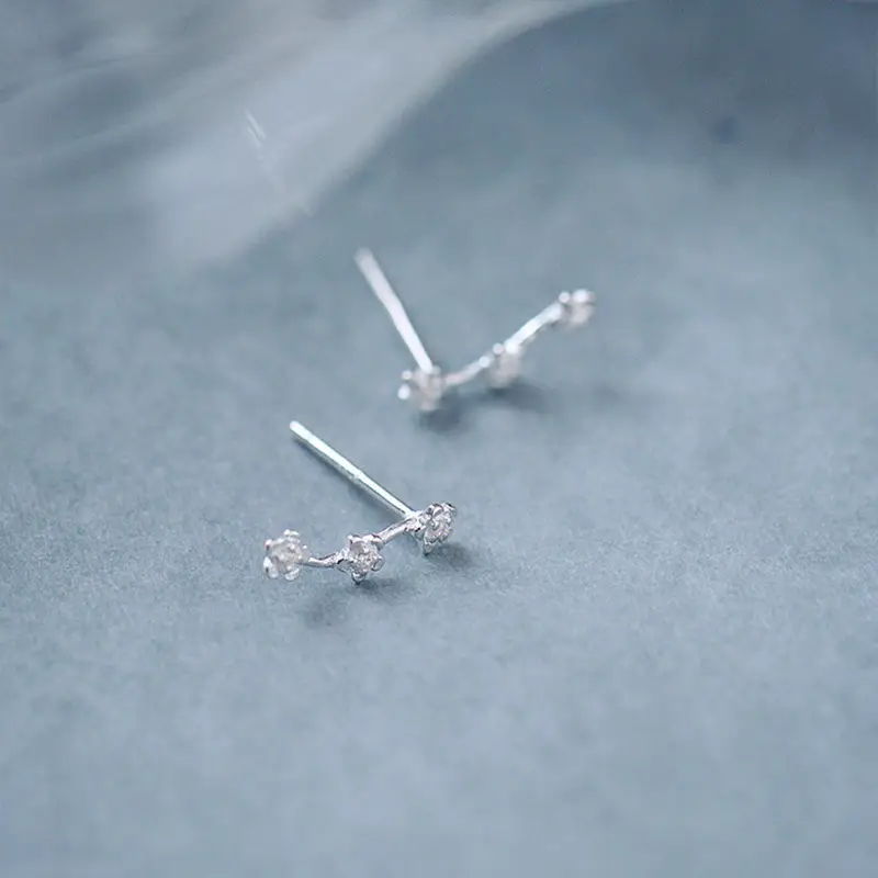 Three Rose Earrings in Sterling Silver Earrings