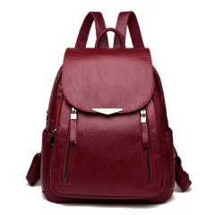 Backpack ladies all-match small backpack casual fashion travel school bag - Red - View 1