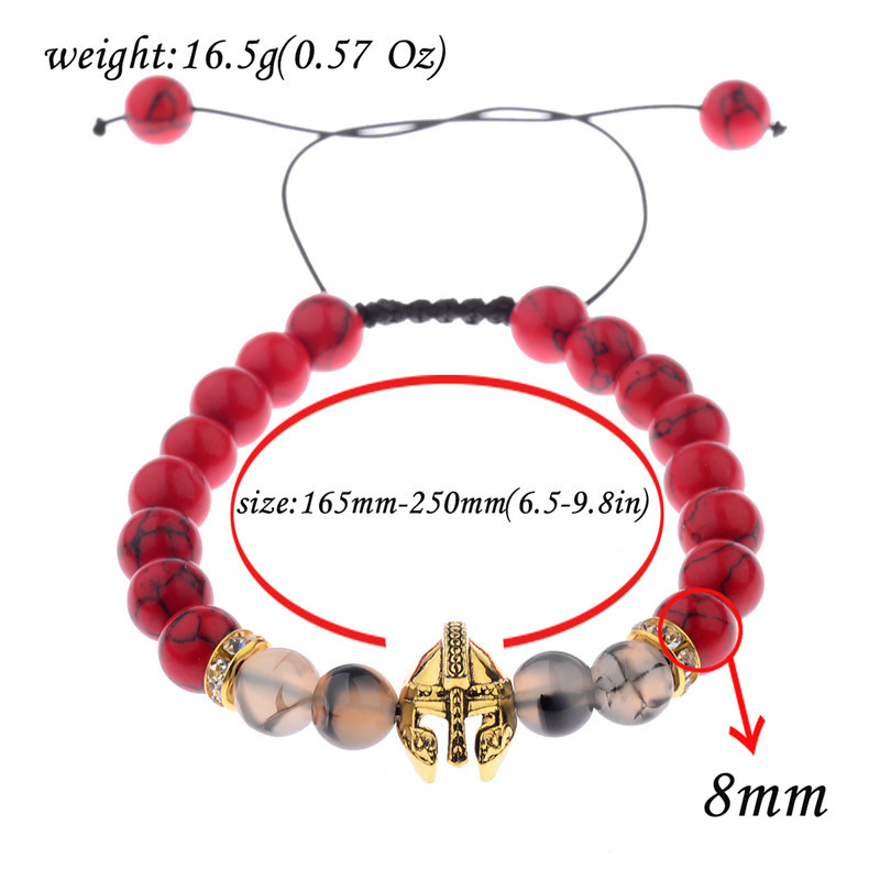 Volcanic stone agate beaded rope stretch bracelet