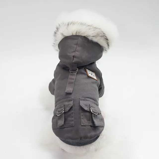Pet clothes military coat Dark Grey - Shop at LoveMi