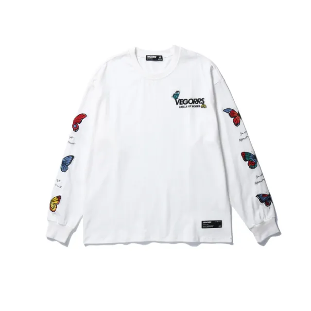 Butterfly embroidery loose sweatshirt White - Shop at LoveMi