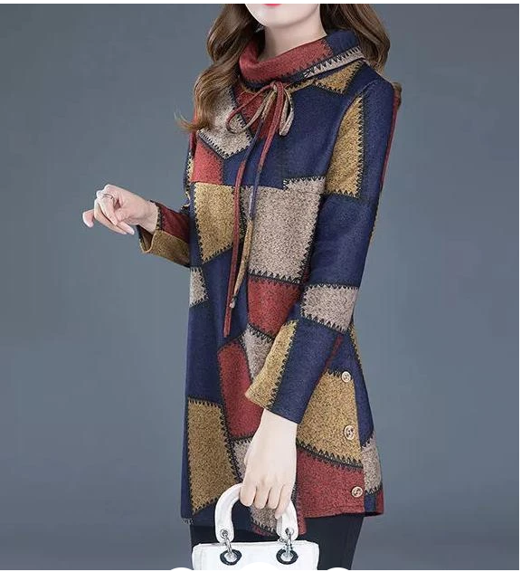 Plus velvet padded wide Mrs T-shirt bottoming shirt