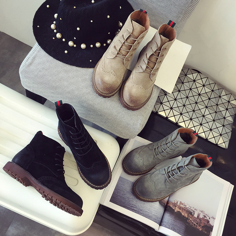 New autumn and winter leather Martin boots